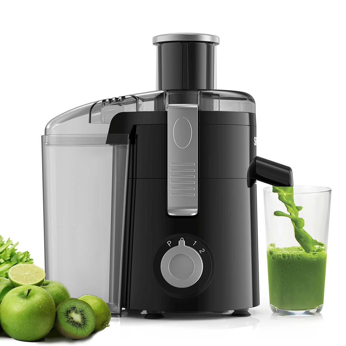 350W Centrifugal Juicer Machine, Black 1 개입