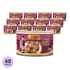 Lee Kum Kee Abalone in Premium Oyster Sauce, Ready to Eat 1 box*48 pack