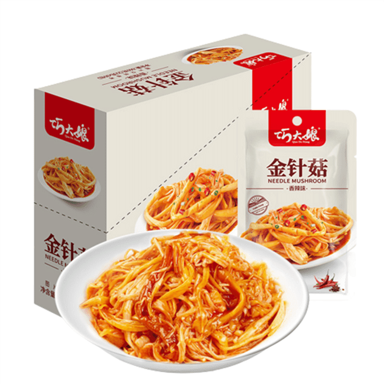 Qiaodamiang Golden Needle Mushroom Instant Food, Snacks, Spicy 22g * 20 packs 1 케이스