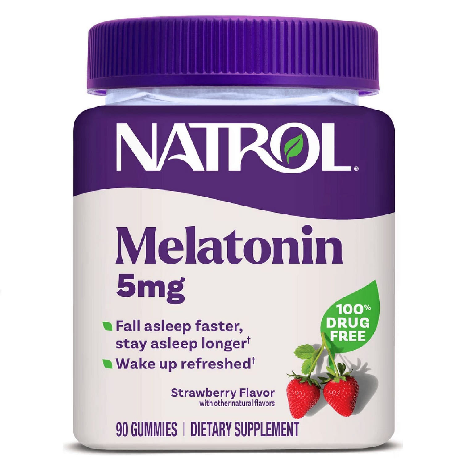 Natrol Melatonin Sleep Aid Gummies 5mg 90ct Strawb 1 bottle