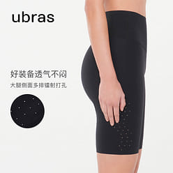 ubras 레이저 천공 통기 하이웨스트 다섯 번째 스포츠 롱 팬츠 Black XL 사이즈 1 개