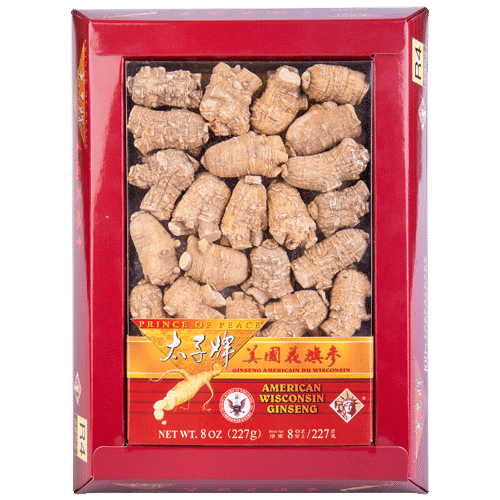 Prince of Peace Wisconsin American Ginseng Large Round Roots, 8oz 1 케이스