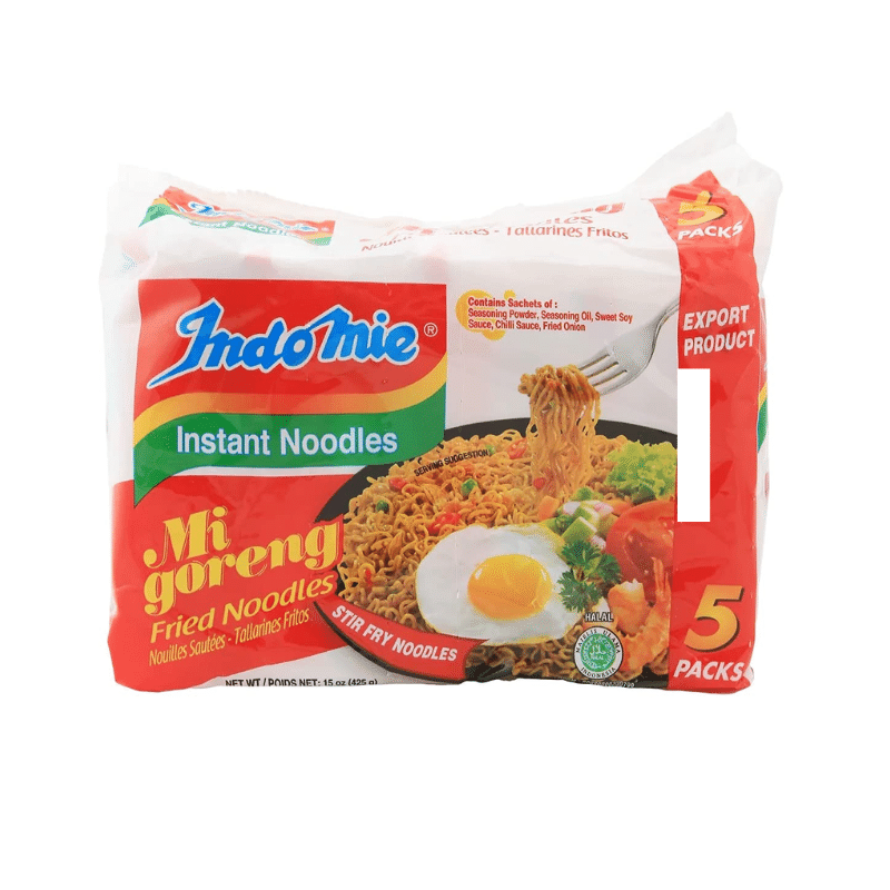 Indomie Mi Goreng Fried Instant Noodles pack of 5 1 ส่วน