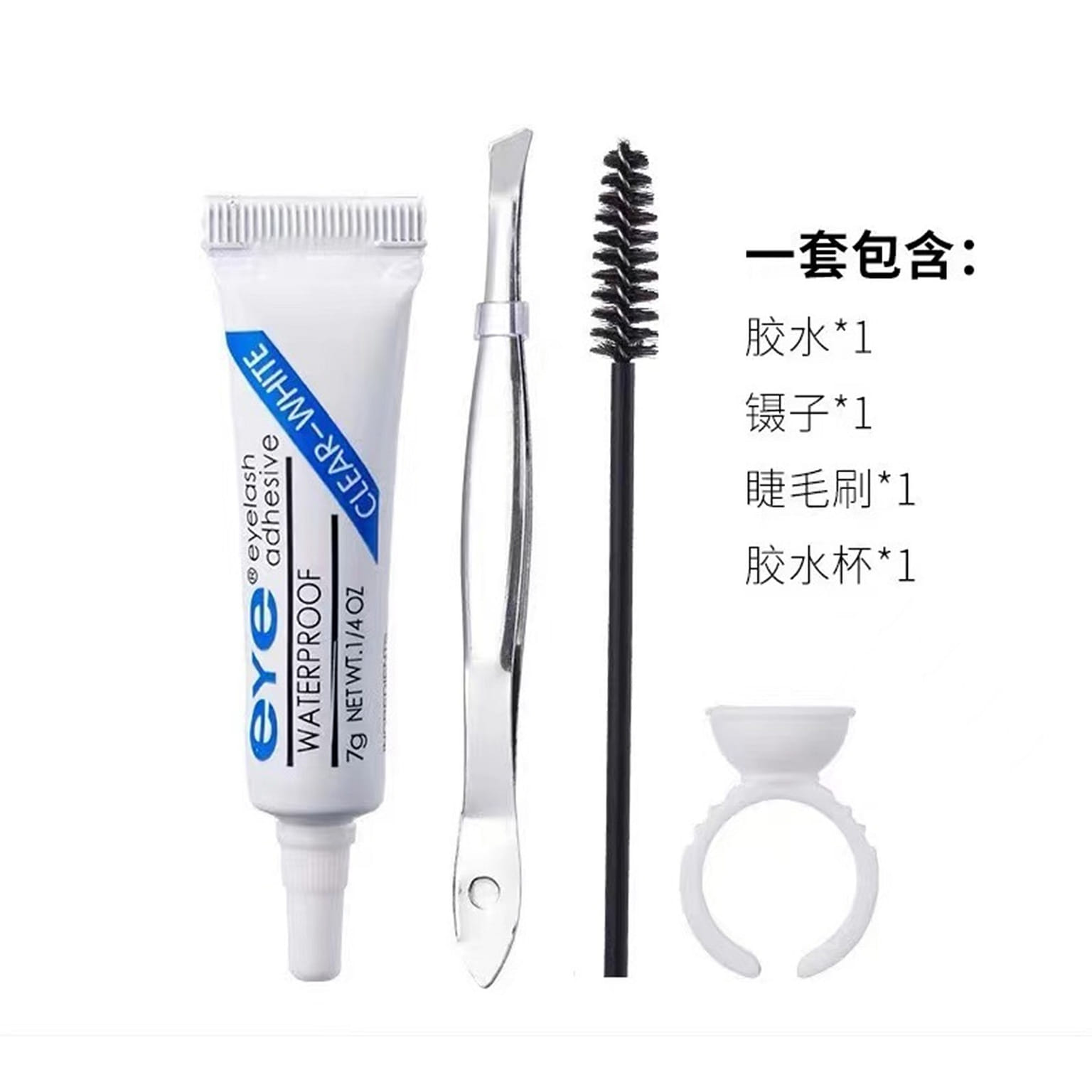 BQI Eyelash Glue, Applicator, Brush, Bowl Set 1 개