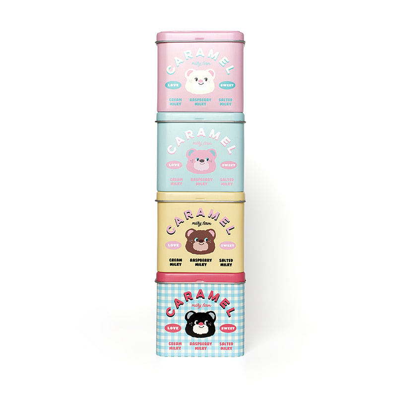 Knotted - Caramel Milky Farm Tin Case - Set of 4 115 그램