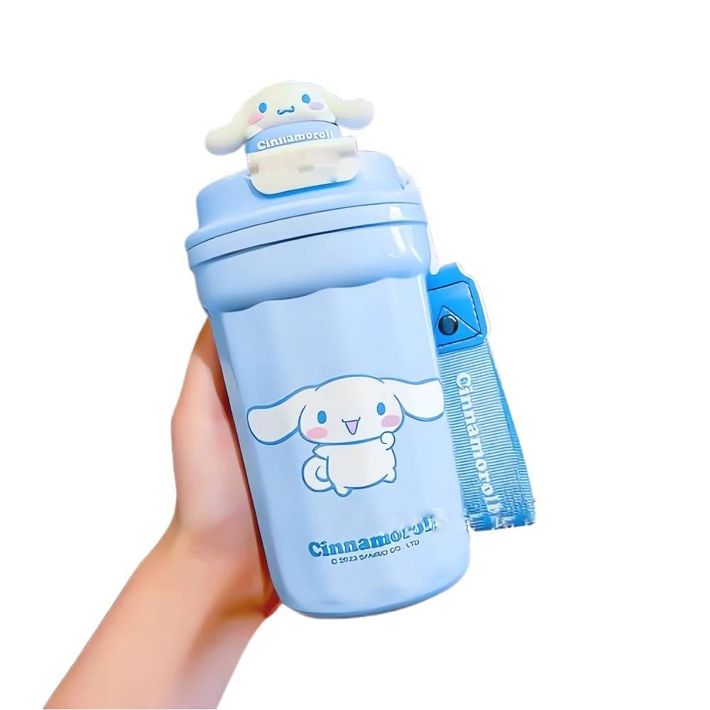 480 ml cute and durable children's water cup with lid and straw Blue 1 ส่วน