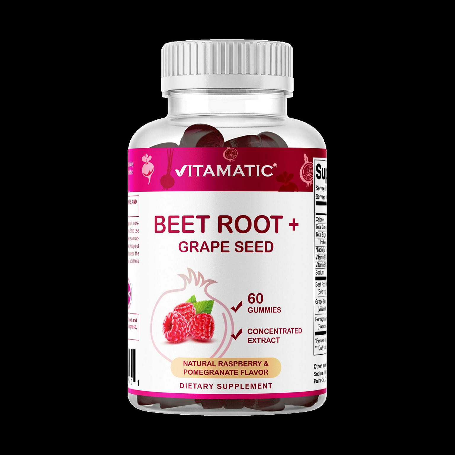 Vitamatic Beet Root - 60 Gummies 1 개