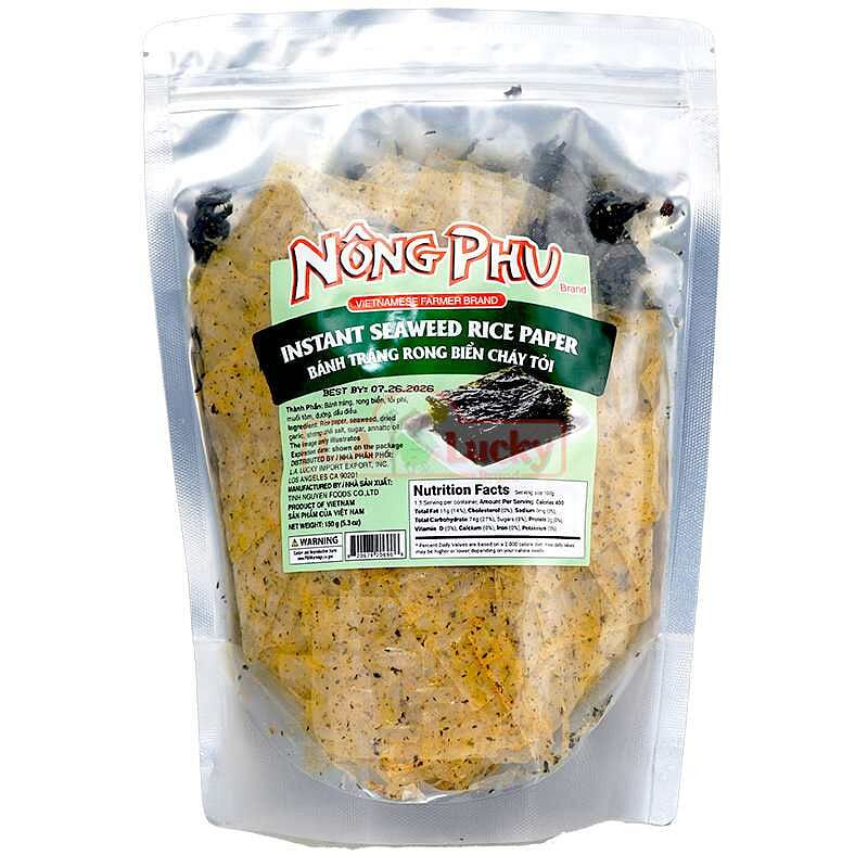 [NONG PHU] Instant Seaweed Garlic Rice Paper - 150 g