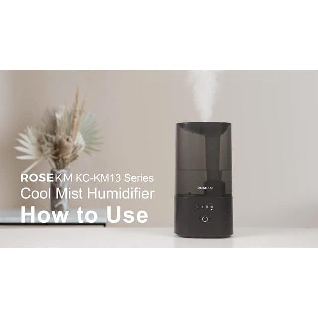 ROSEKM 2.0L Cool Mist Humidifier – Quiet Ultrasonic For Bedroom, Baby Nursery & Plants, 360° Nozzle, Auto Shut-Off, Filterless, Black