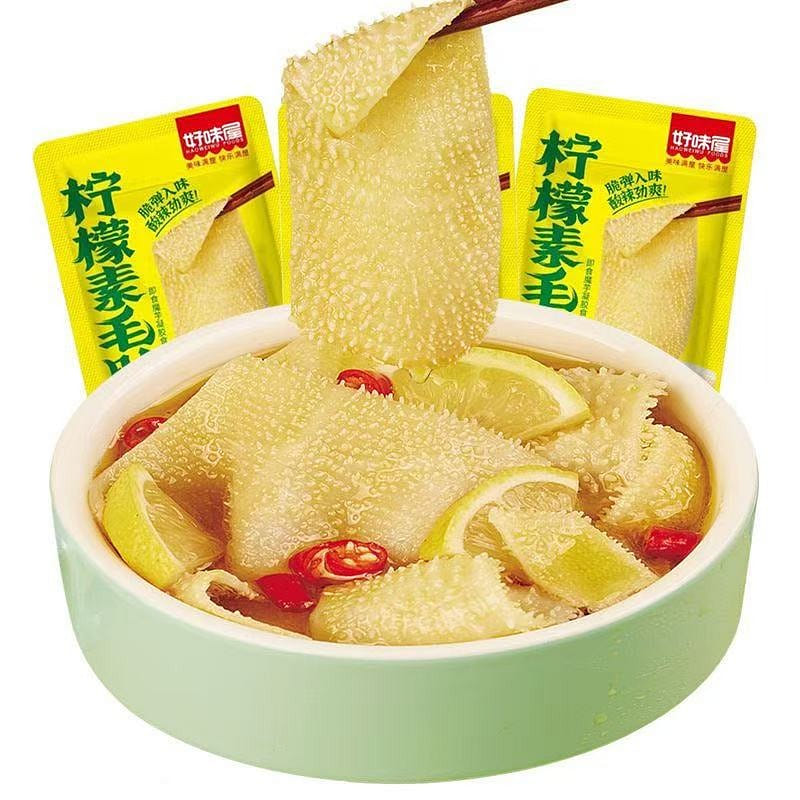 好味屋柠檬素毛肚酸爽味即食魔芋爽休闲解馋宿舍便宜休 8 克*10 包