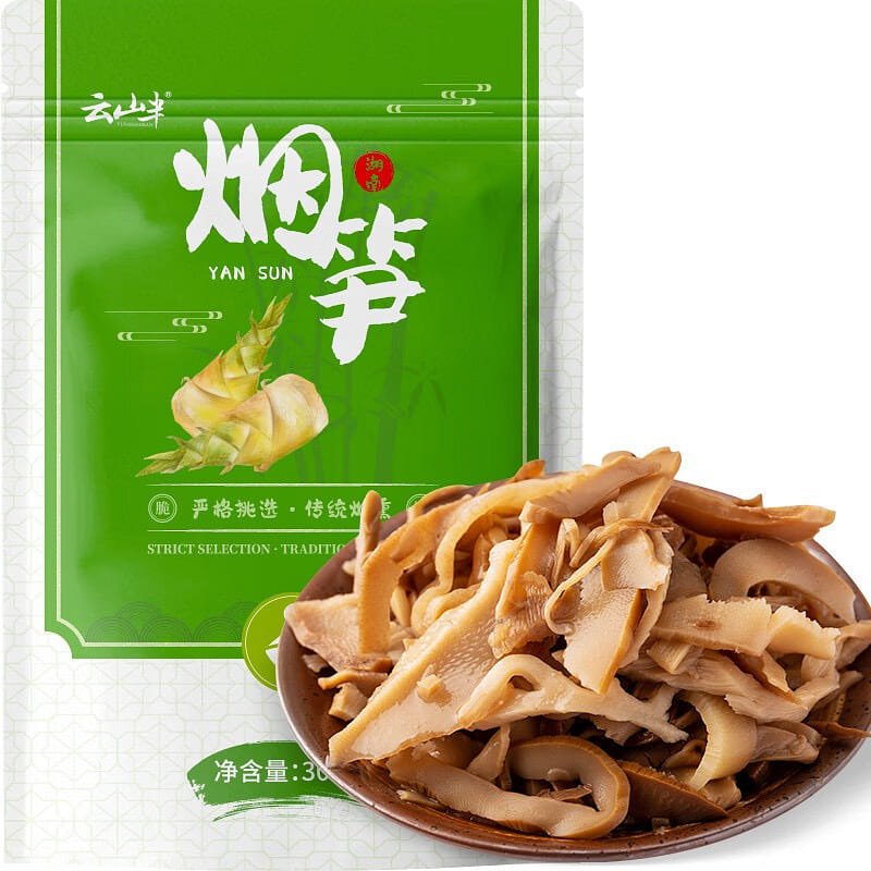 Yunshan Half Hunan Smoked Bamboo Shoot Shredded 300g Oil Braised Crispy Bamboo S 300 กรัม
