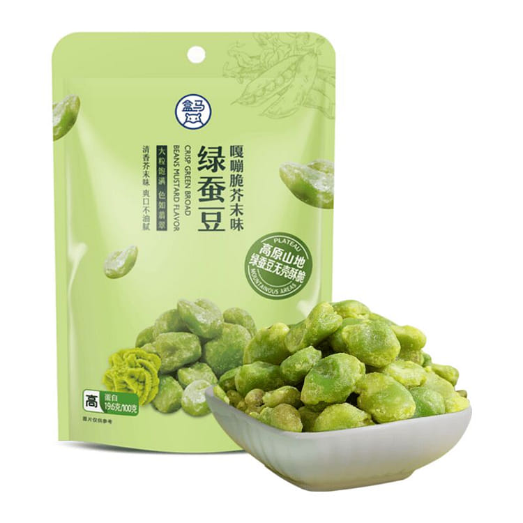 盒马嘎嘣脆芥末味绿蚕豆208 克- Weee!