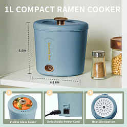 Hot Pot Electric, 1L Mini Ramen Cooker, 450W-Blue 1 count