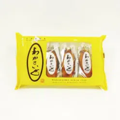 Wakasaimo Honpo Wakasaimo White-Bean Paste Cake, Soy Sause Flavor, 4pc per pack 1 box