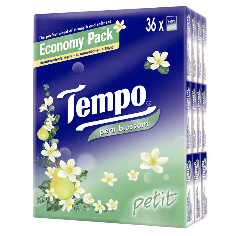 TEMPO Petit Pocket Handkerchiefs Pear Blossom Scent 36's 1 개
