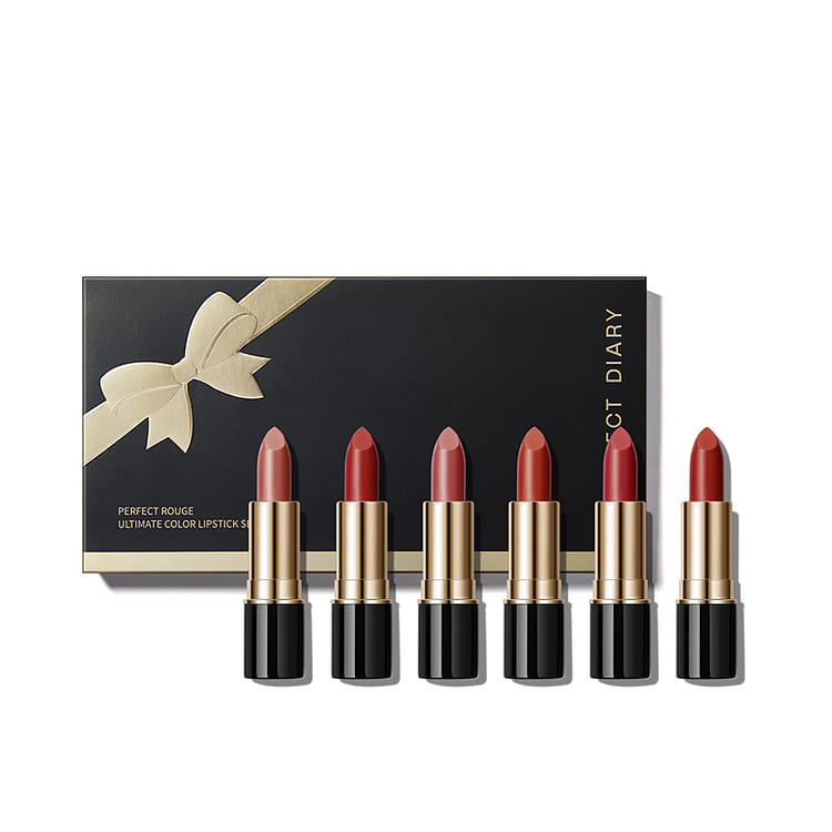 口紅 PERFECT DAILY SPECIAL GIFT SET 完美日記小黑鑽口紅迷你6支套裝禮盒情人節禮盒春節禮盒- Weee!