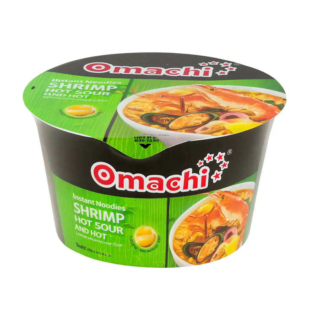 Omachi Instant Noodles Hot & Sour Shrimp Bowl 1 each