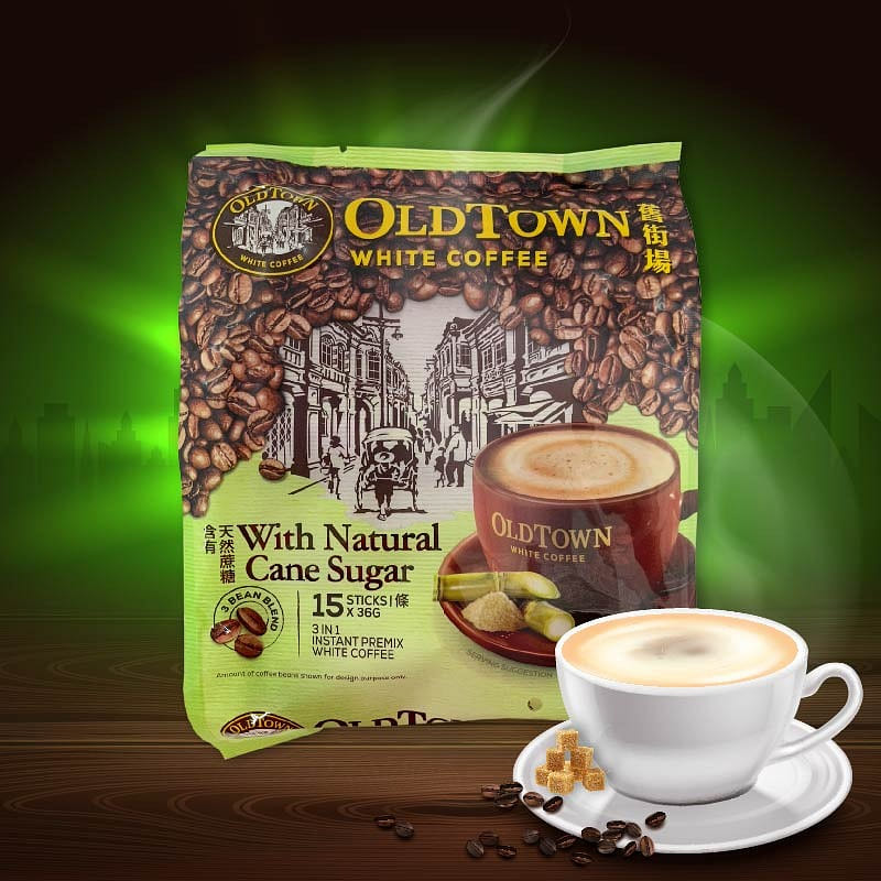 White Coffee 3 in 1 with Natural Cane Sugar 540 그램