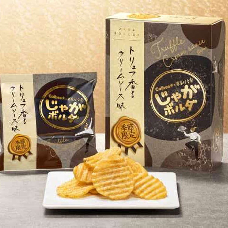 【トリュフ香るクリームソース味8箱お得なセット！】じゃがボルダ Calbee+ 日本直送」じゃがボルダ・トリュフ香るクリームソース味 - Weee!