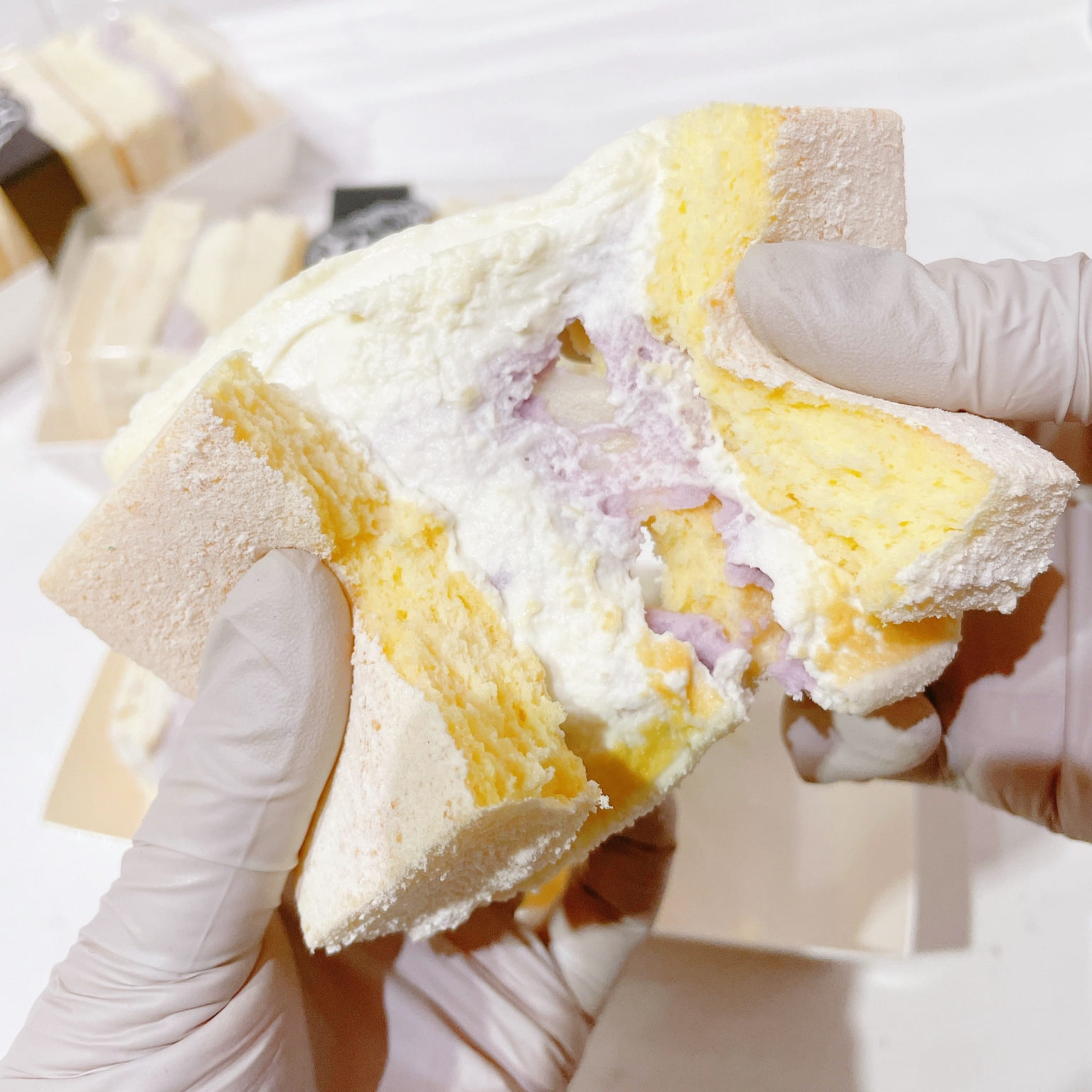 Taro Ice Chiffon Cake-3 pieces/box 1 box