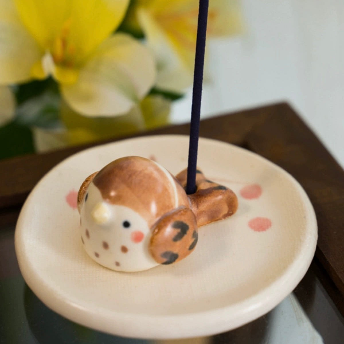 Seto ware Incense Holder(Gift Box) Owl 1 อัน