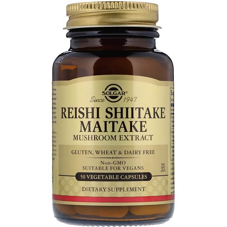 Solgar Reishi Shiitake Maitake Mushroom Extract (50 Veggie Capsules) 1 count