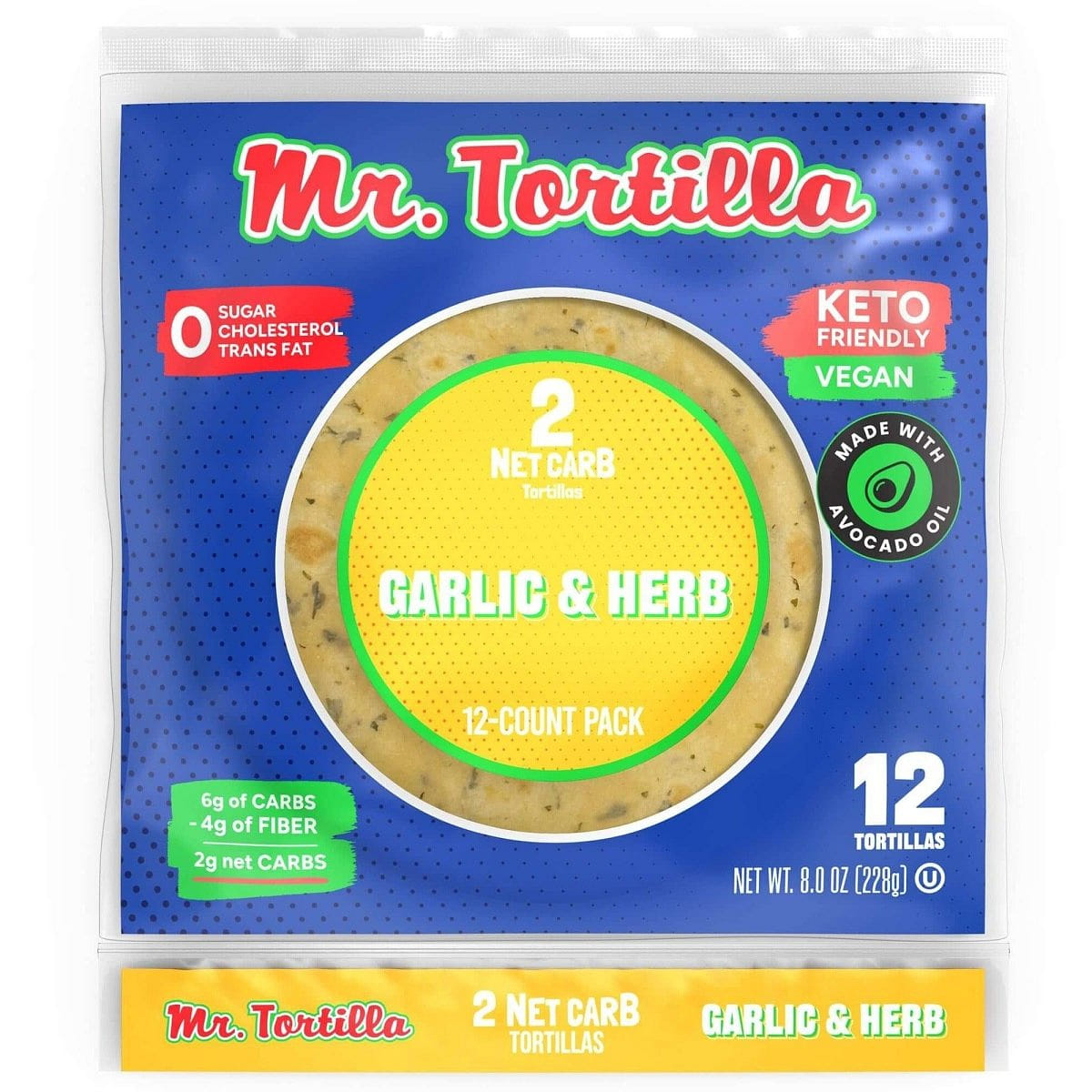 2 Net Carb Tortillas Garlic & Herb 1 each
