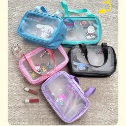 Sanrio Scrub Makeup Bag Waterproof Portable Large-Cinnamoroll 1 each