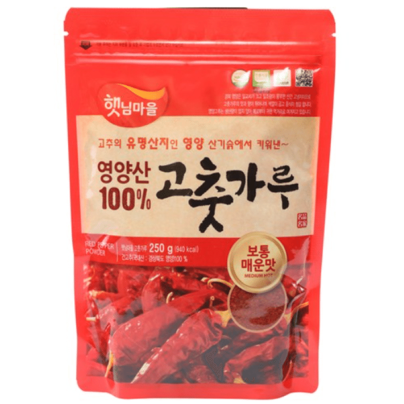 [한국 직배송] 대한민국 경상북도 영양산 100% 고춧가루 250g, 1팩 250 그램