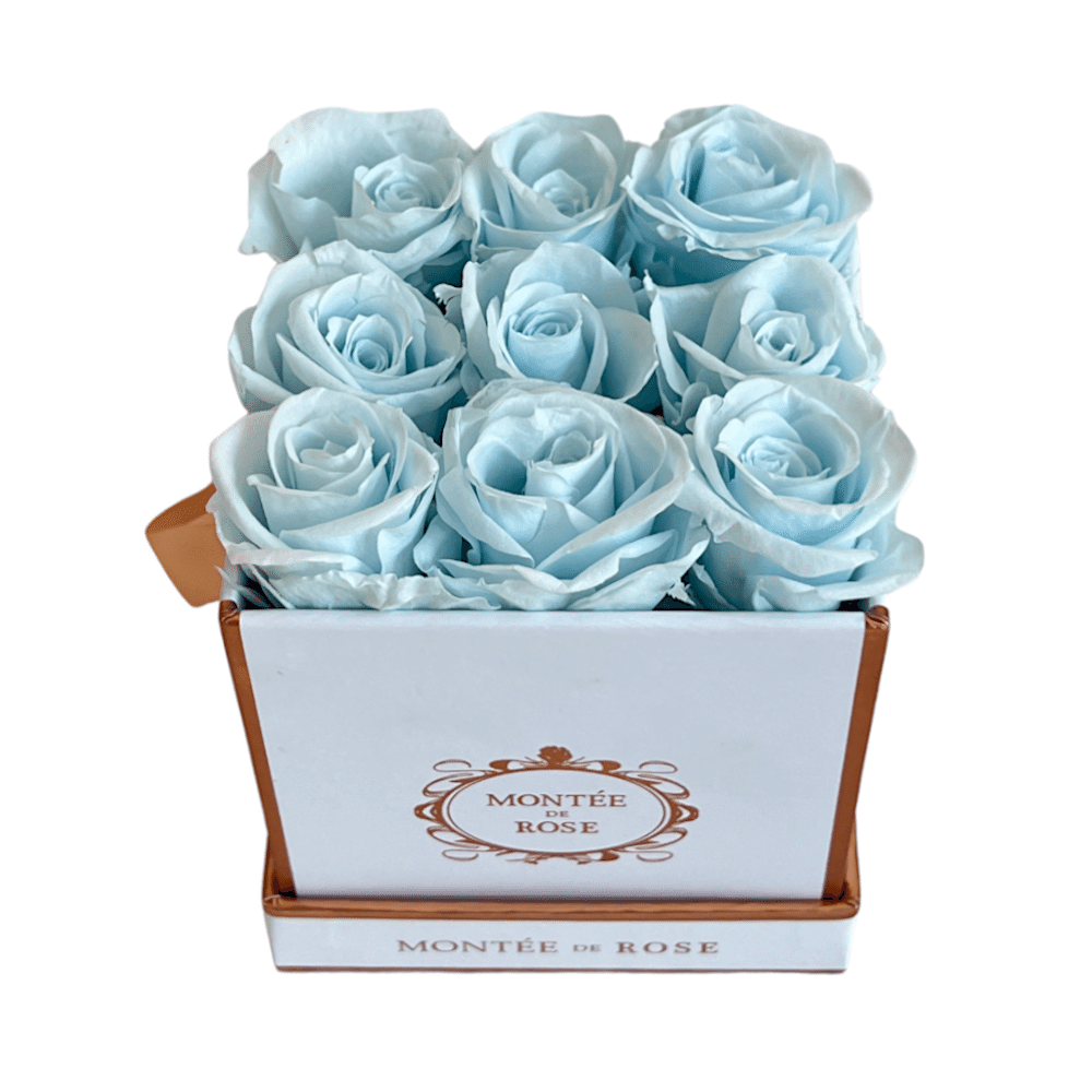 White Square La Petite Rose Baby Blue 1 each