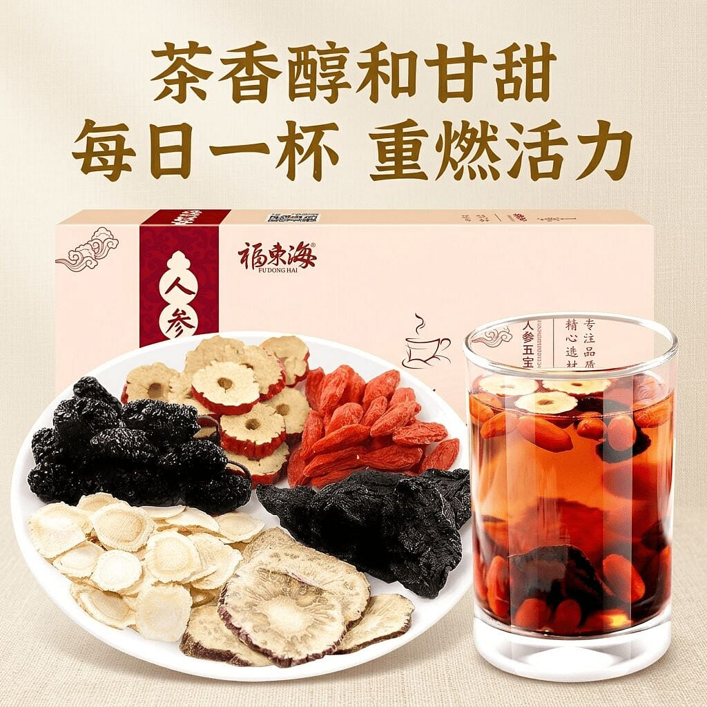 Fu Dong Hai Ginseng Five Herbs Wellness Tea 250g 1 box