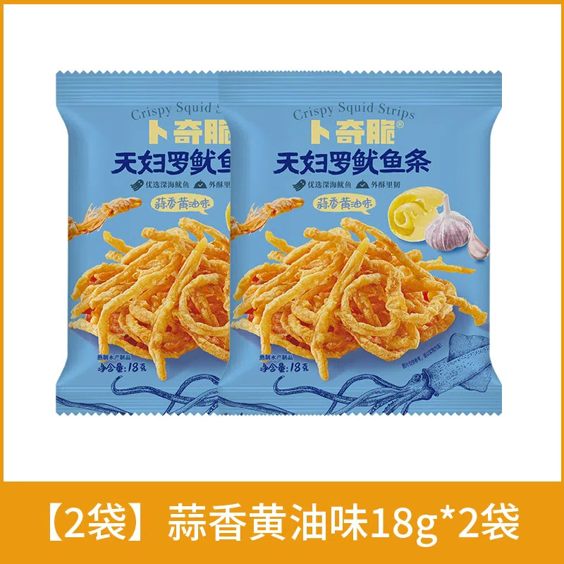 Tempura squid shredded garlic butter flavor 18gx2 36 กรัม