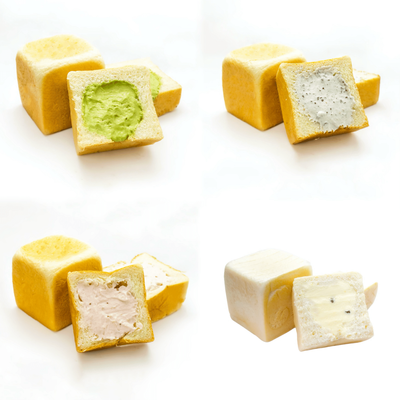 Ice Cream Cubie Combination 4 pc (Matcha/Strawberry/Black Sesame/Passion Fruit) 1 ส่วน