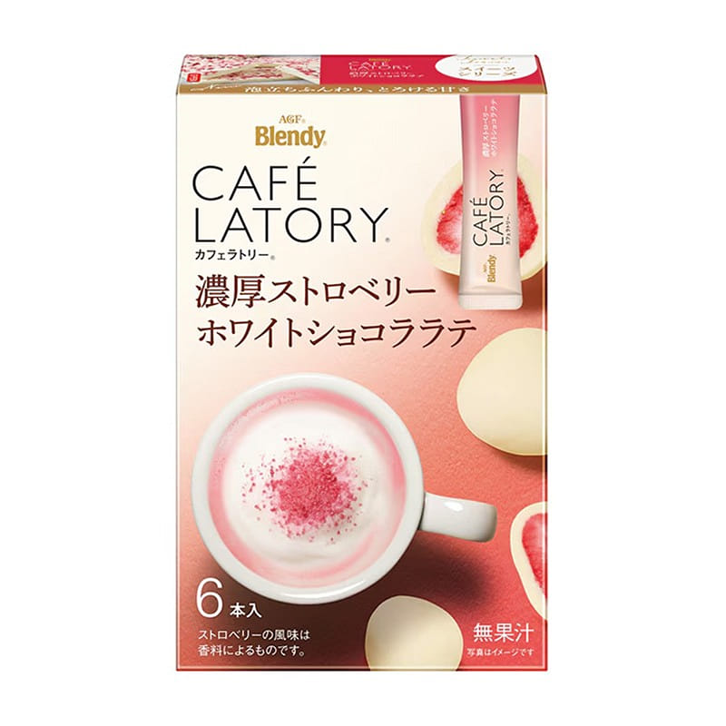 AGF Rich Strawberry White Chocolate Latte 6 bags 1 ส่วน