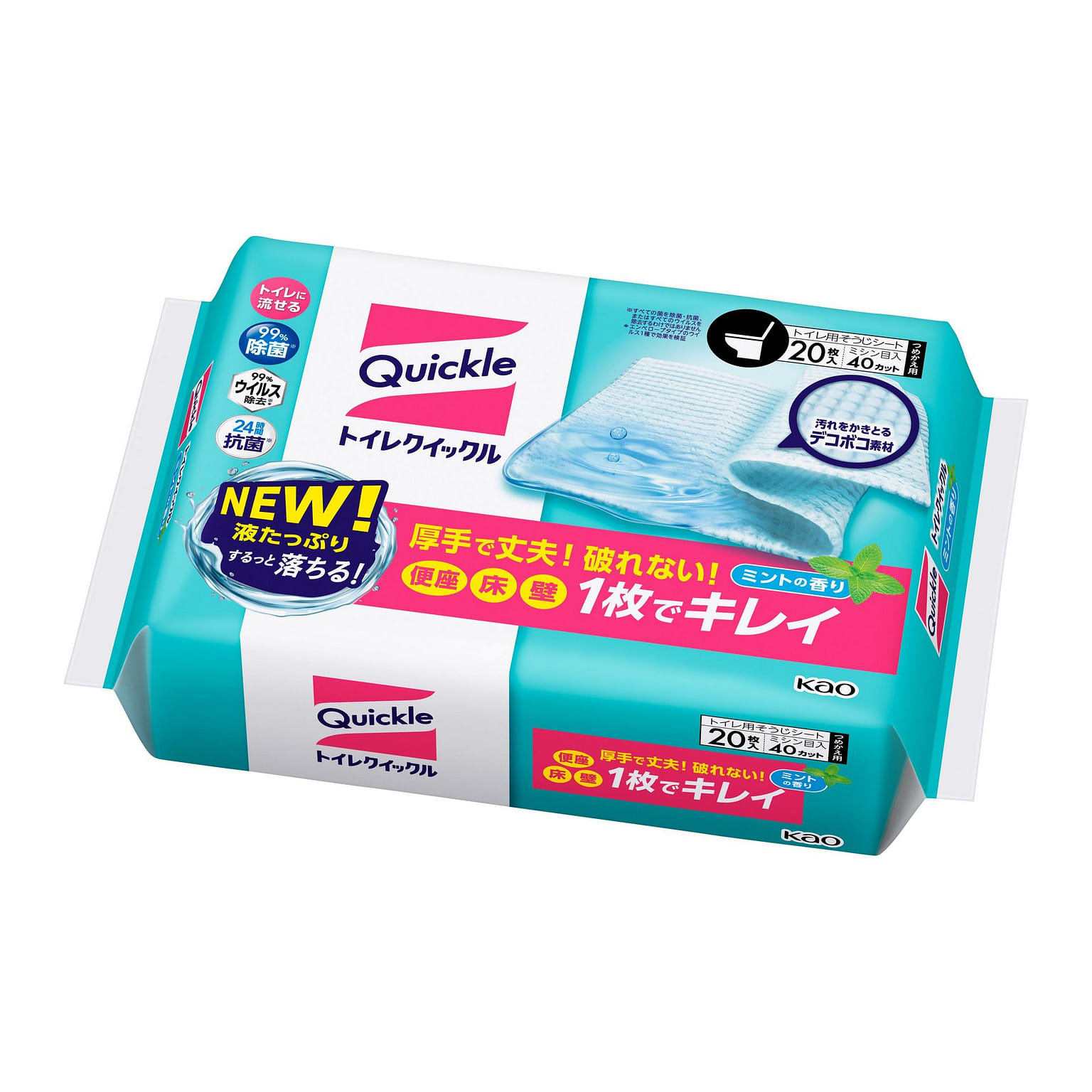Kao Toilet Quickle Mint Scent Refill 20 Sheets 1 each