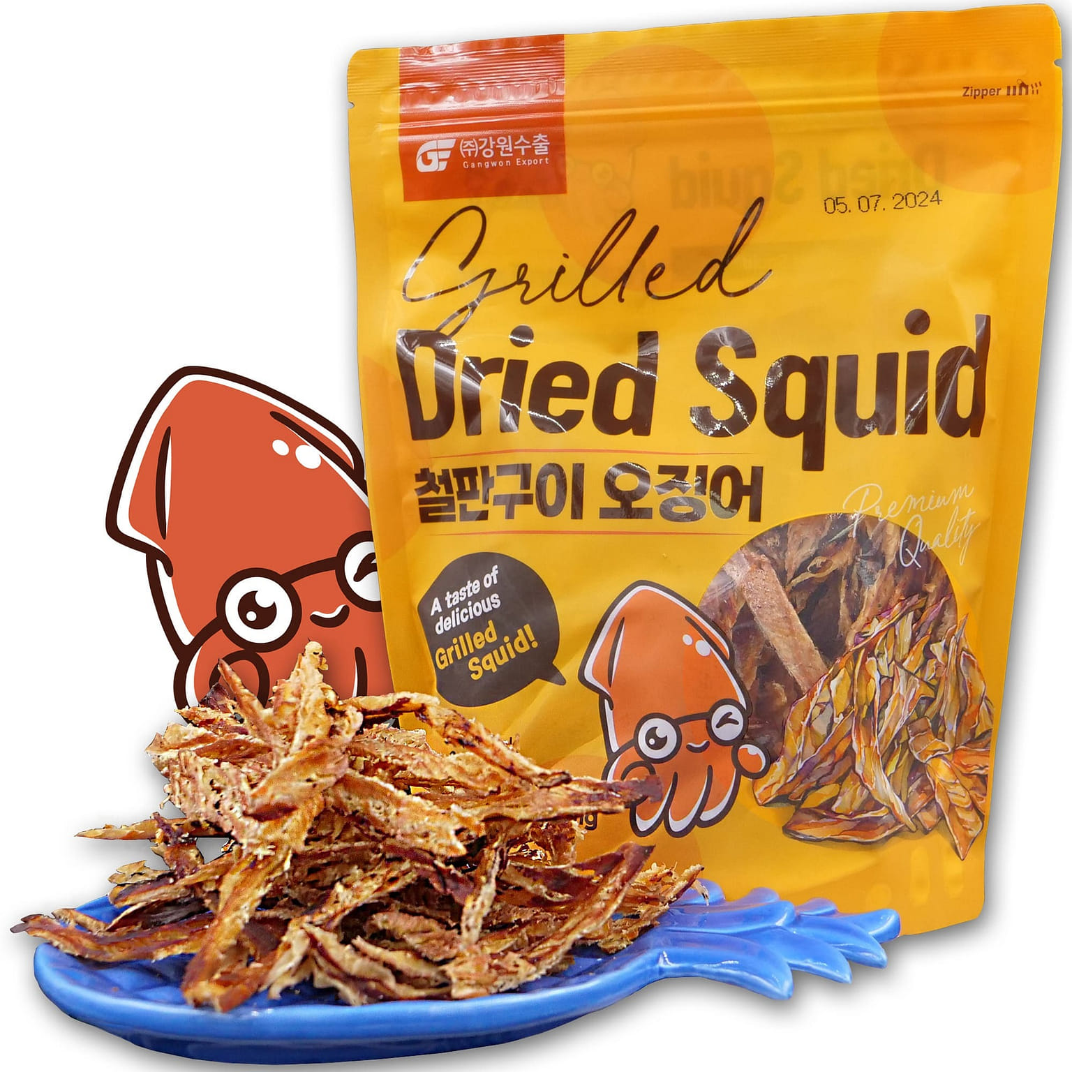 Savory Dried Squid Snack 9.17oz Bag, Sliced Grilled Squid Jerky for All Ages 9.17 ออนซ์
