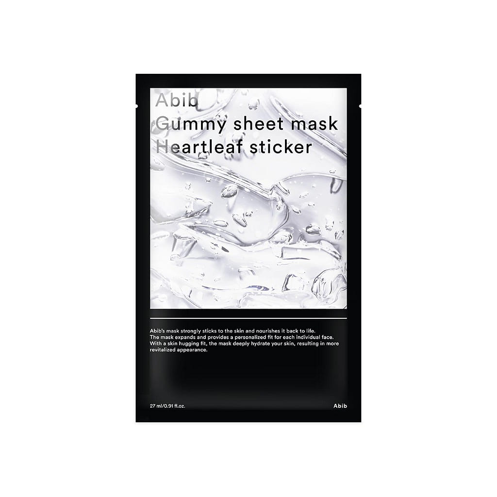 Abib Gummy Sheet Mask Heartleaf Sticker- 1 Box of 10 Sheets 27 밀리리터