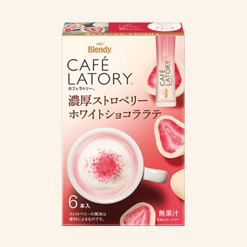 AGF Cafe Latory Strawberry White Chocolate Latte 1 케이스