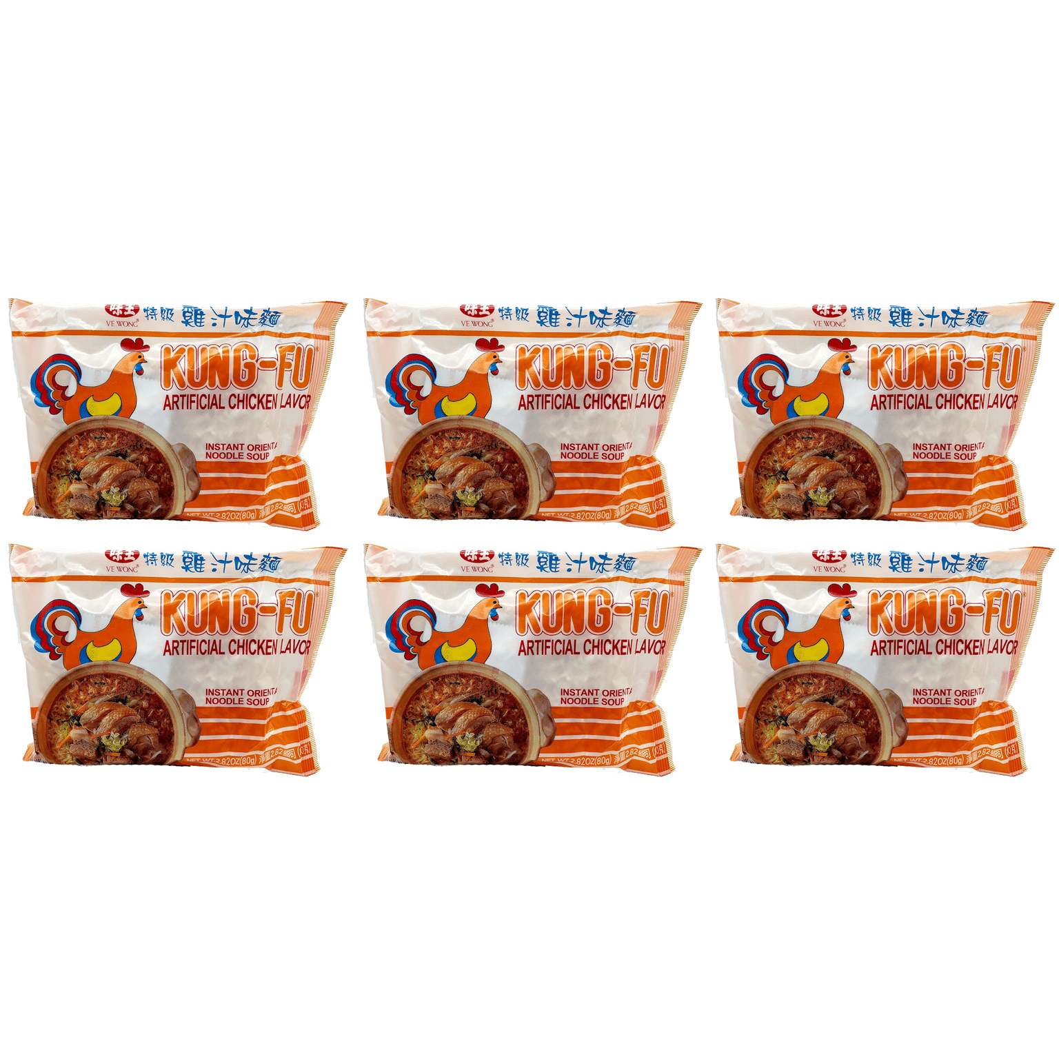 Kung-Fu Instant Oriental Noodle Soup (Chicken Flavor) pack of 6 1 개