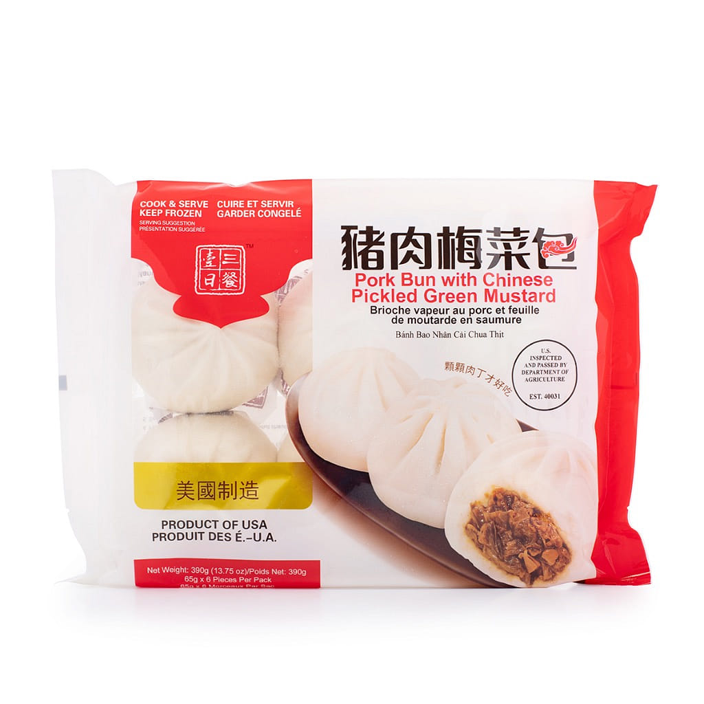 Three Meals a Day Pork Bun with Chinese Pickled Green Mustard, Frozen 300 g