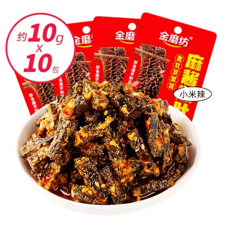 10 packets of crispy vegetarian tripe with sesame 100 กรัม