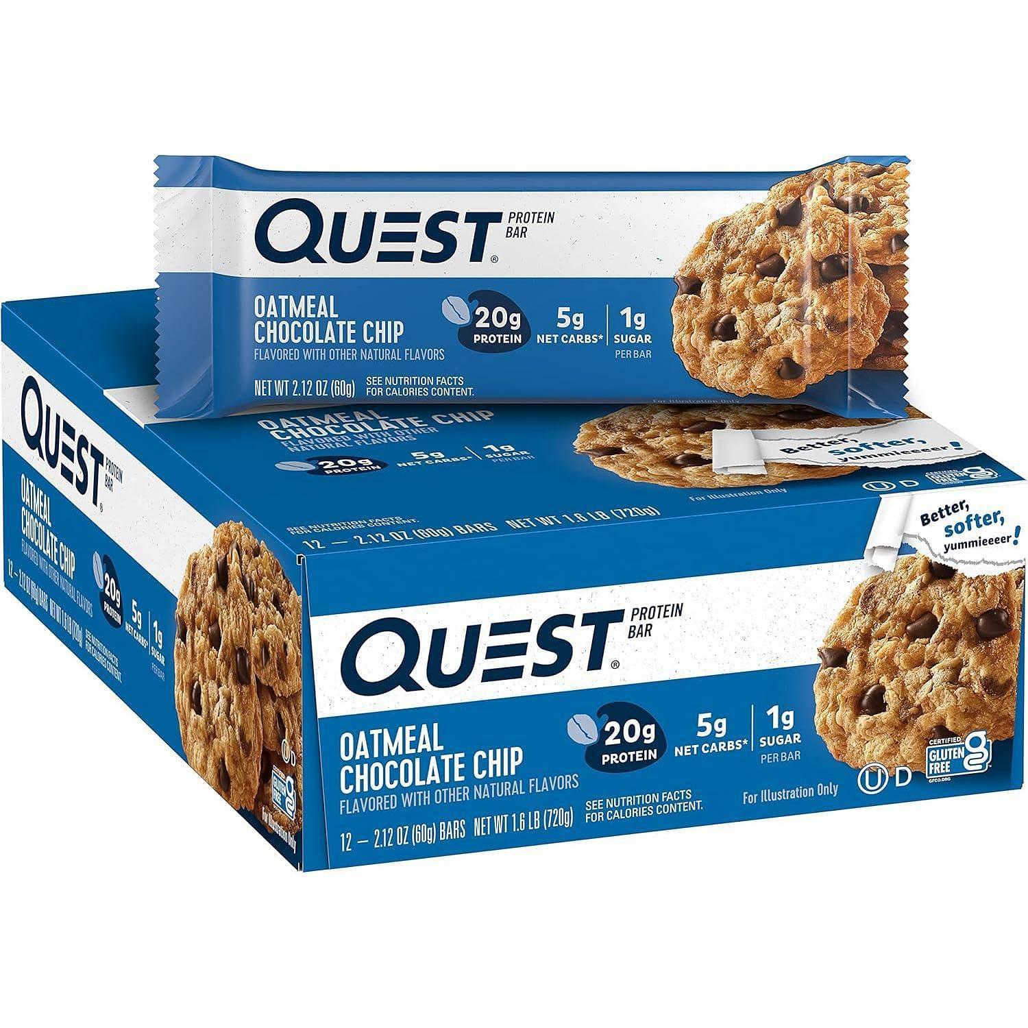 Quest Oatmeal Chocolate Chip Protein Bars, 12 ct 1 each
