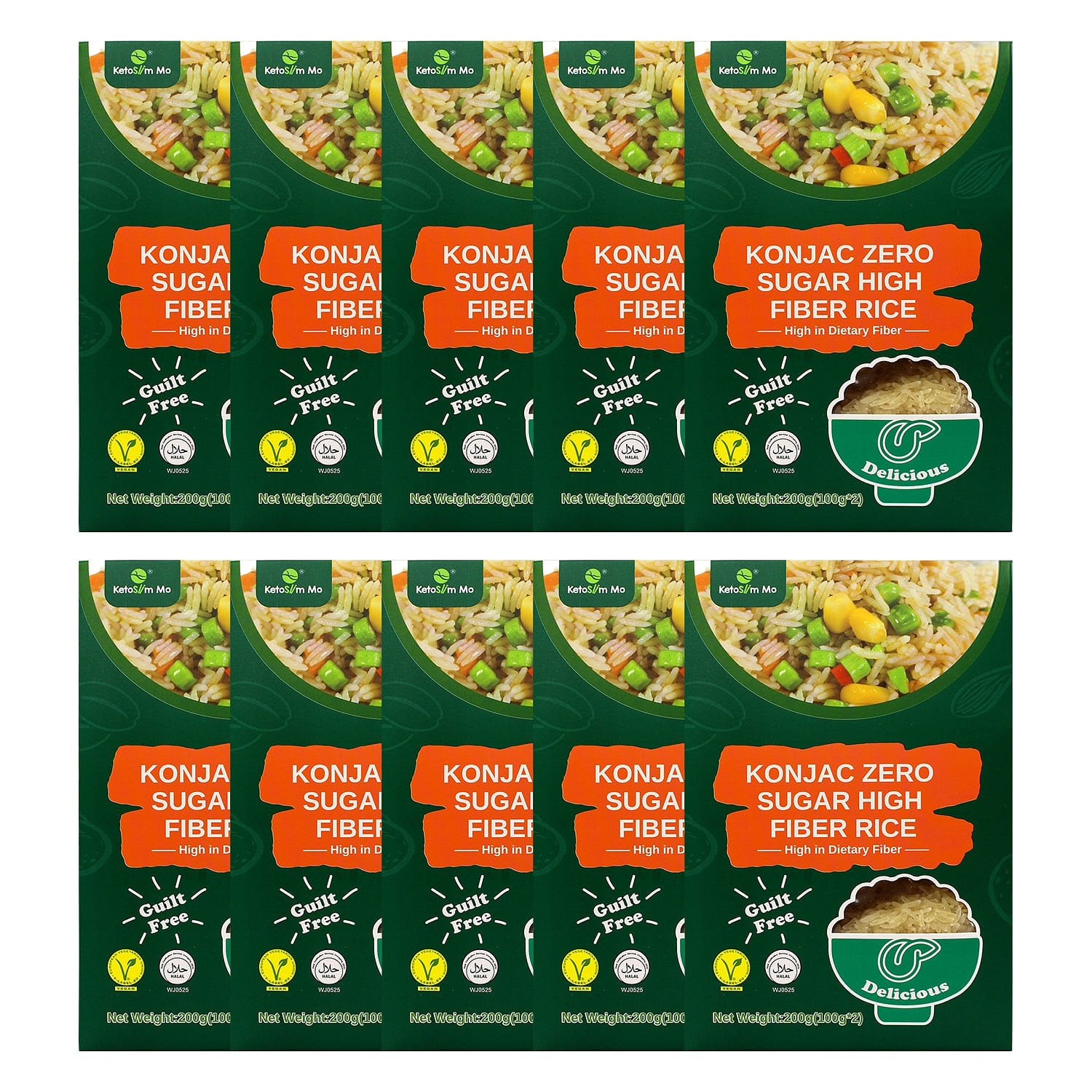 Konjac Zero Sugar High Fiber Rice 10 Pack 200 g*10 pack
