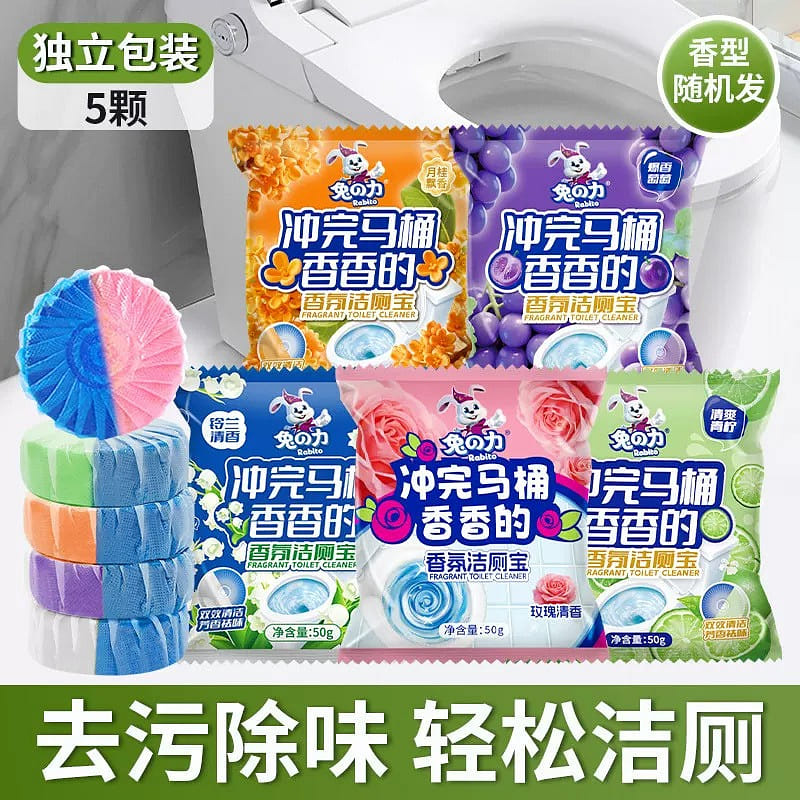 Fragrance-scented toilet cleaner, blue bubble toil 5 each