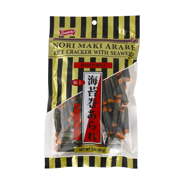 Shirakiku Nori Maki Arare Rice Crackers With Seaweed Hot Chili 3oz 1 개