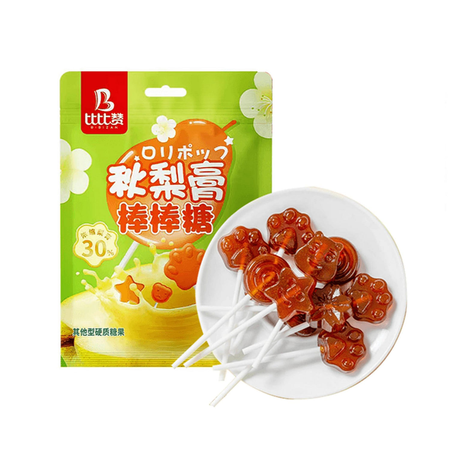 比比赞 秋梨膏棒棒糖 果味硬糖 解馋小零食 120 克