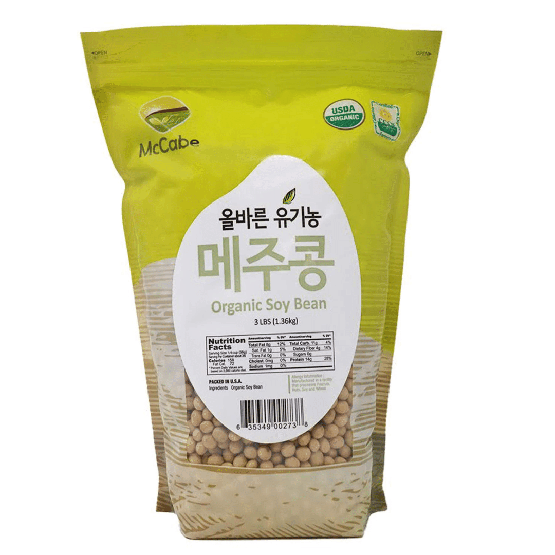 McCabe Organic Soybeans - Whole Soy Beans Dry Organic Non GMO 3 ปอนด์