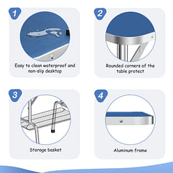 46 英寸狗狗美容台,可折叠家用宠物洗澡台,蓝色 1 个