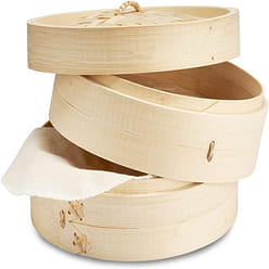 Bamboo Steamer Handmade Basket, Traditional 2-Tier Design - 8 Inch 1 each