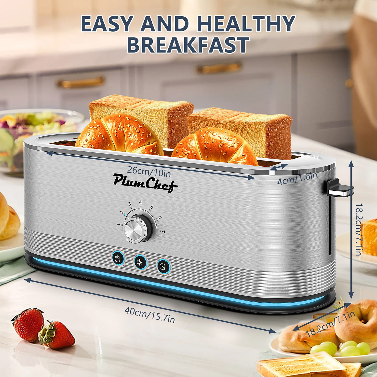 4-Slice Stainless Steel Toaster 1 each